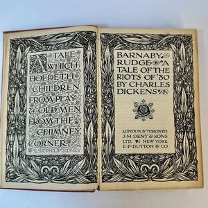Charles Dickens Barnaby Rudge Vintage Book Everyman’s Library Early 1900s